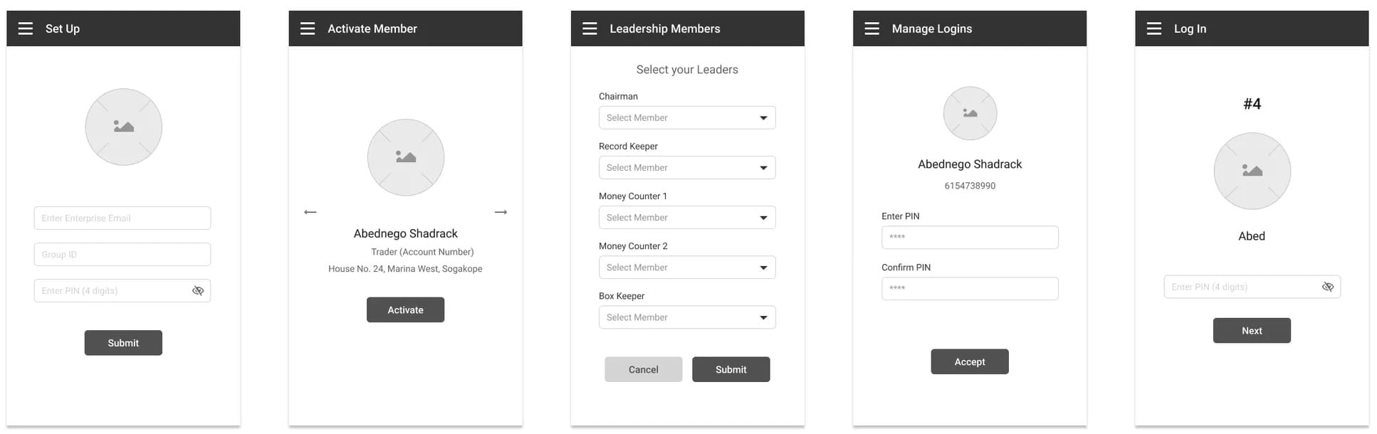 Sign Up and Log in process
